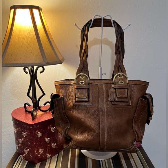 Coach 2006 Soho Mia Ivory Brown Leather Shoulder Tote Handbag Purse #10049 - Picture 3 of 16